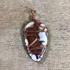 Rough Cut Natural Wire Wrapped Stone Necklace Pendant